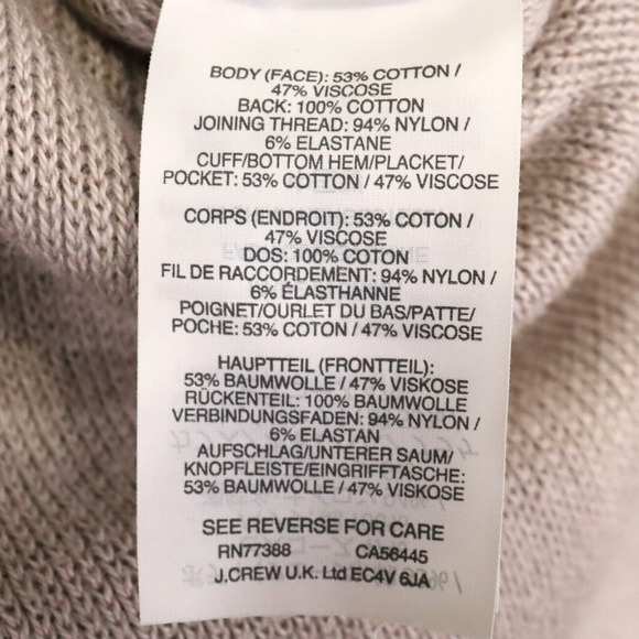 J Crew Sweater Womens XS Beige Long Cardigan Tunic Cotton Blend Pockets Grandpa - Picture 12 of 15